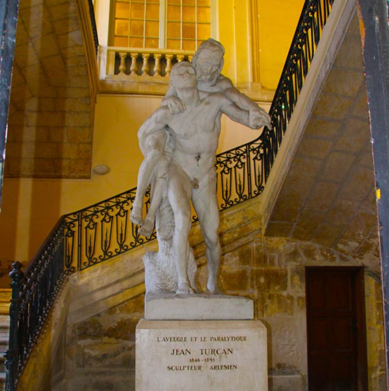 Statue "L'aveugle et le paralyptique"
